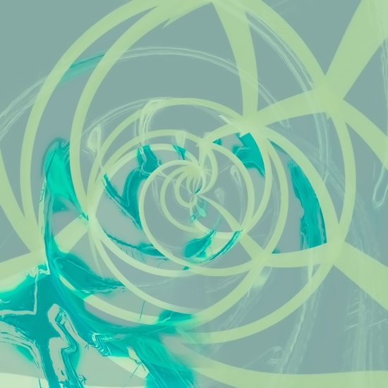 spiral line pattern painting texture abstract in blue green by Timmy333