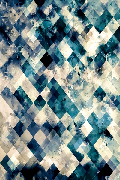 geometric pixel square pattern abstract background in blue by Timmy333