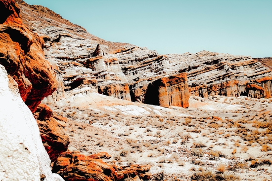 desert with blue sky at Red Rock Canyon state park, California, USA by Timmy333