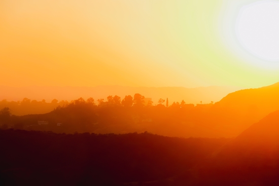 summer sunset with mountain layer in Los Angeles California USA by Timmy333