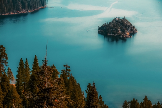 Island and lake view at Emerald Bay Lake Tahoe California USA by Timmy333