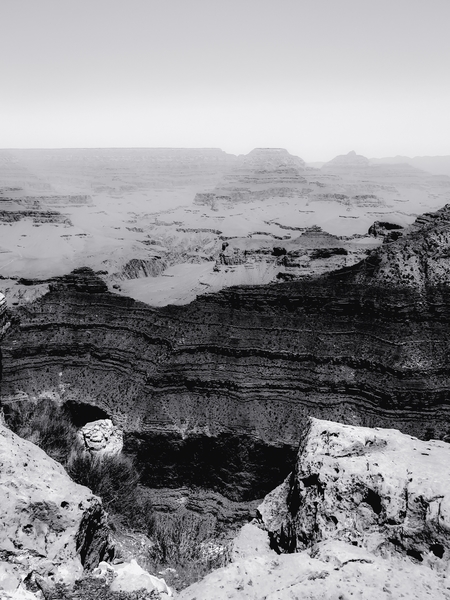 mountain desert at Grand Canyon national park Arizona in black and white by Timmy333