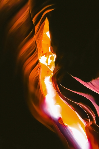 light in the sandstone cave abstract at Antelope Canyon, Arizona, USA by Timmy333