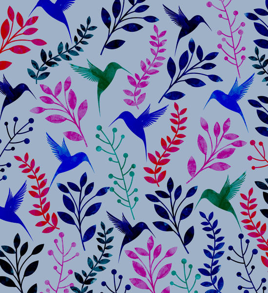 WATERCOLOR FLORAL AND BIRDS X 0.2 by Amir Faysal