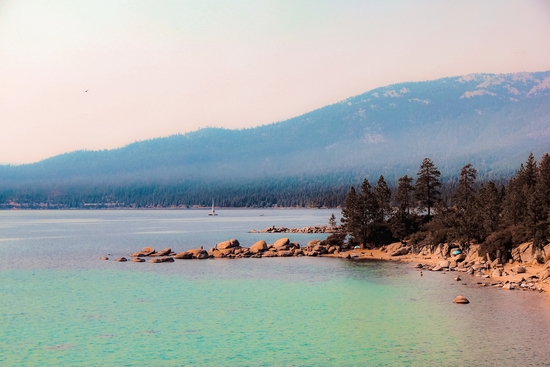 Lake view with mountain background at Lake Tahoe Nevada USA by Timmy333