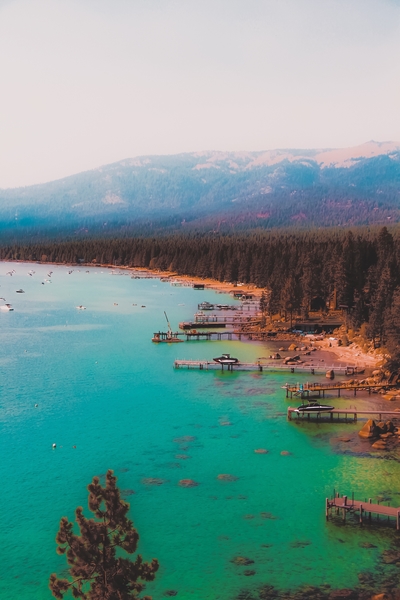 Boats on the lake at Lake Tahoe Nevada USA by Timmy333