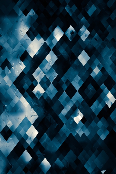 geometric square pixel pattern abstract background in blue  by Timmy333