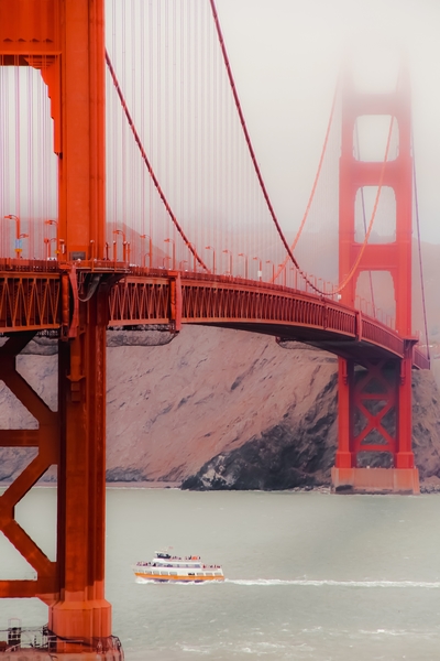 Golden Gate Bridge San francisco USA in foggy day by Timmy333