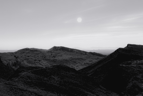 mountain in the desert at Red rock canyon state park California in black and white by Timmy333