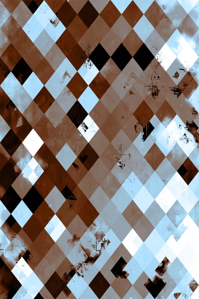 geometric pixel square pattern abstract background in brown blue by Timmy333