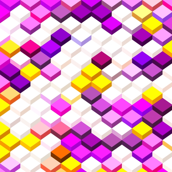 geometric square cube pattern abstract background in purple pink yellow by Timmy333