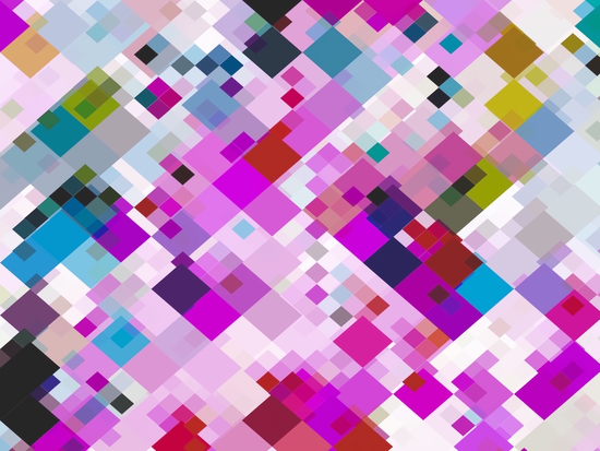 geometric square pixel pattern abstract background in pink blue yellow by Timmy333