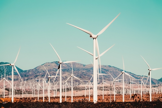 Wind turbine in the desert at Kern County California USA by Timmy333