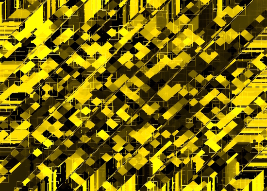 geometric square pixel pattern abstract background in yellow and black by Timmy333