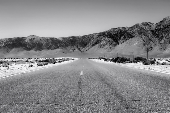 road trip in the desert land in California in black and white by Timmy333