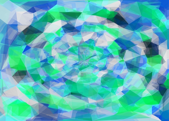 geometric polygon abstract pattern in blue and green by Timmy333