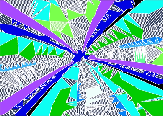 psychedelic geometric pattern drawing abstract background in blue purple green by Timmy333