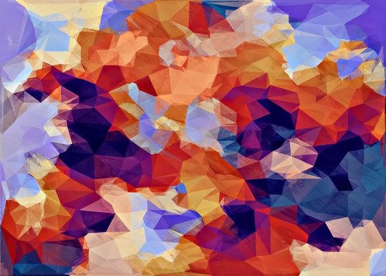 psychedelic geometric polygon pattern abstract in orange brown blue purple by Timmy333