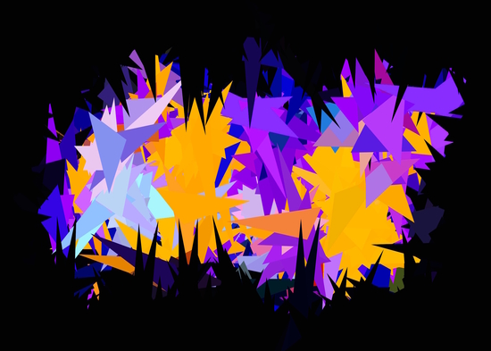 geometric triangle pattern abstract in purple yellow blue with black background by Timmy333