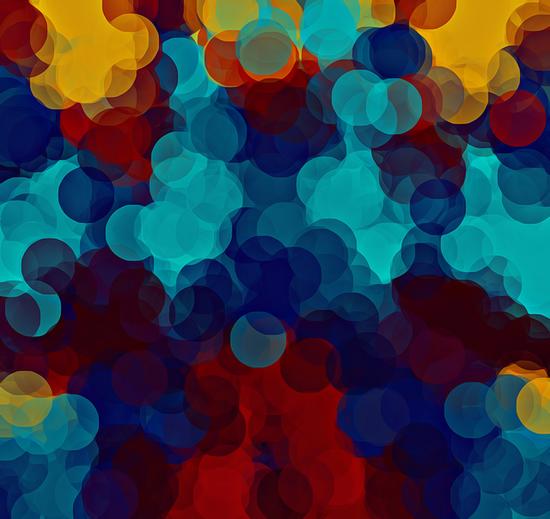 blue red and yellow circle pattern abstract background by Timmy333