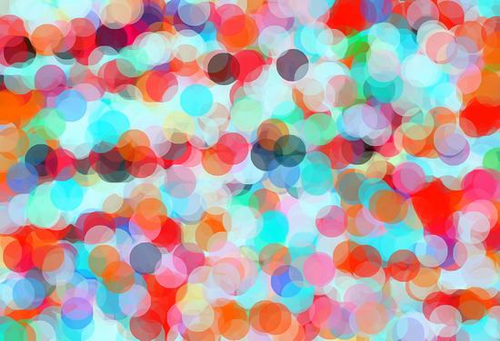 orange blue and green circle pattern abstract background by Timmy333