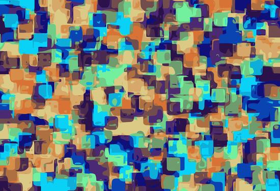 blue brown and orange square pattern abstract background by Timmy333