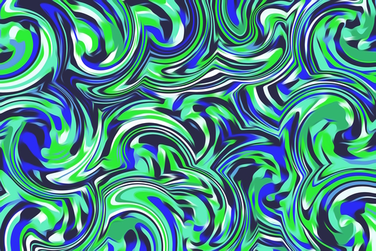 spiral line drawing abstract pattern in blue and green by Timmy333