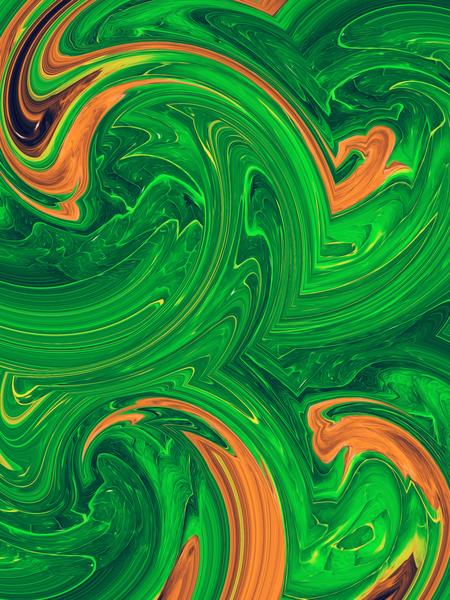 green orange and brown curly painting abstract background by Timmy333