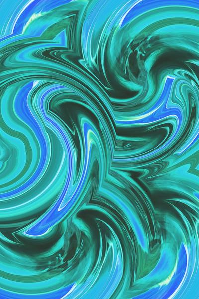 green and blue curly painting abstract background by Timmy333