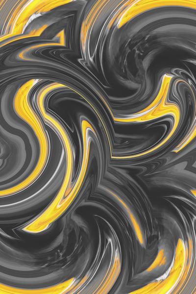 yellow and black spiral painting abstract background by Timmy333