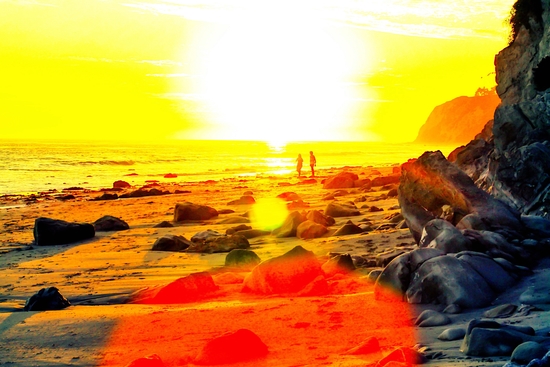 summer beach sunset in California, USA by Timmy333