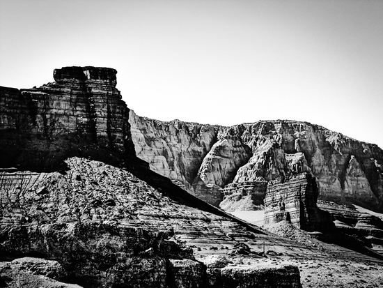 rocky mountain in Utah, USA in black and white by Timmy333