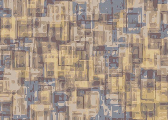 psychedelic geometric square pattern abstract in brown yellow and blue by Timmy333