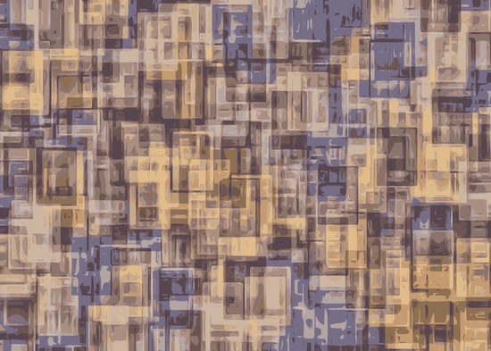 psychedelic geometric square pattern abstract in brown and blue by Timmy333