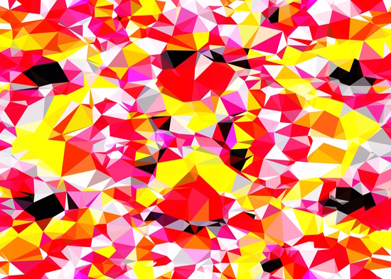 psychedelic geometric triangle polygon abstract pattern in red pink yellow by Timmy333