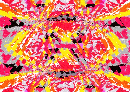 psychedelic geometric abstract pattern in red yellow black by Timmy333