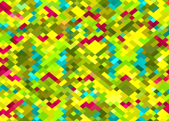 square pixel pattern abstract in yellow green blue red by Timmy333