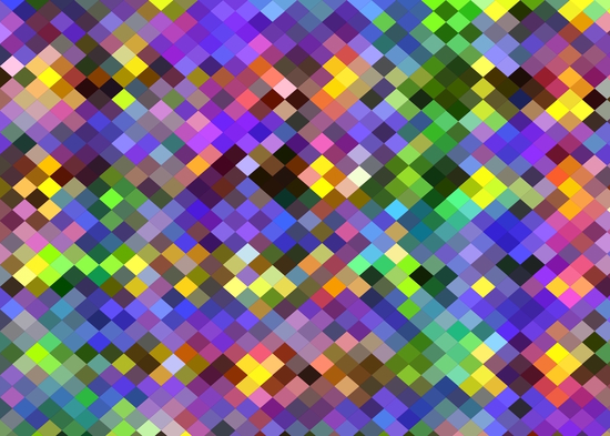 geometric square pixel pattern abstract in purple pink green yellow by Timmy333