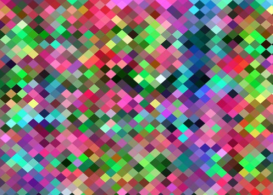 geometric square pixel pattern abstract in pink blue green by Timmy333