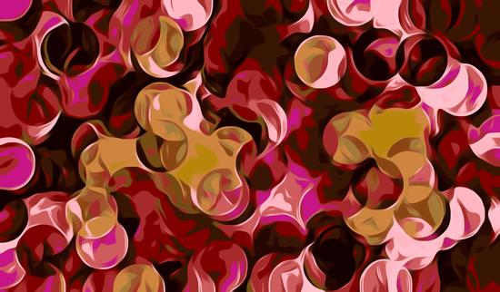 pink yellow and red circle pattern abstract background by Timmy333