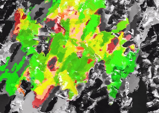 psychedelic splash painting abstract texture in in green yellow black by Timmy333