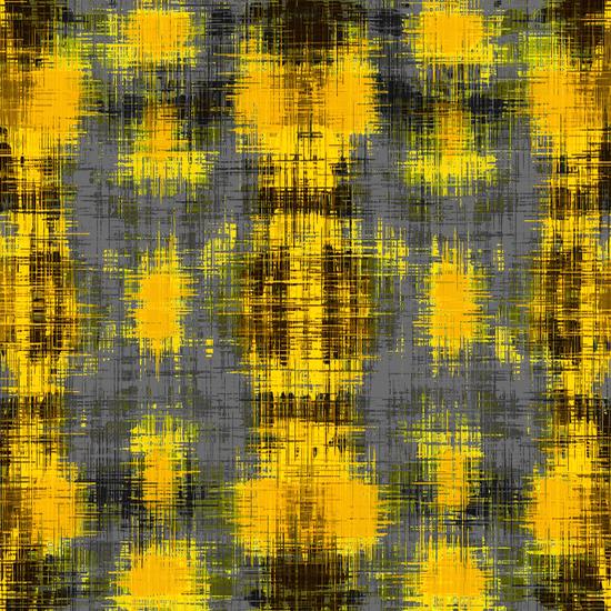 geometric plaid pattern painting abstract in yellow brown and black by Timmy333