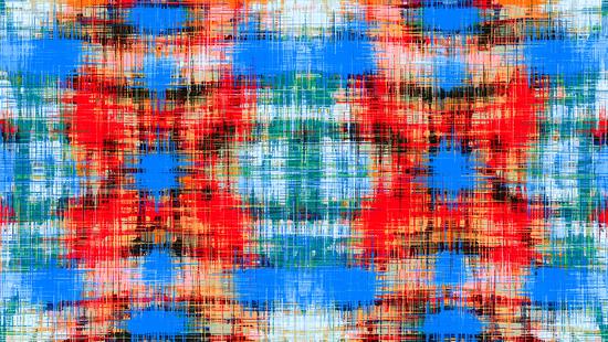 red blue green and black plaid pattern abstract background by Timmy333