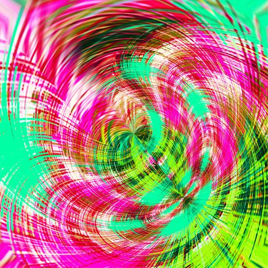 pink blue and green spiral pattern abstract background by Timmy333