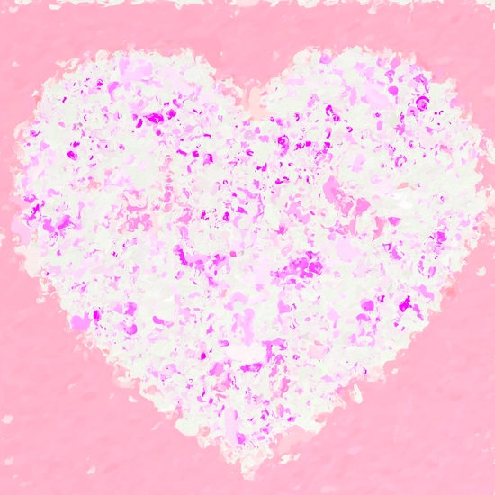 white and pink heart shape with pink background by Timmy333