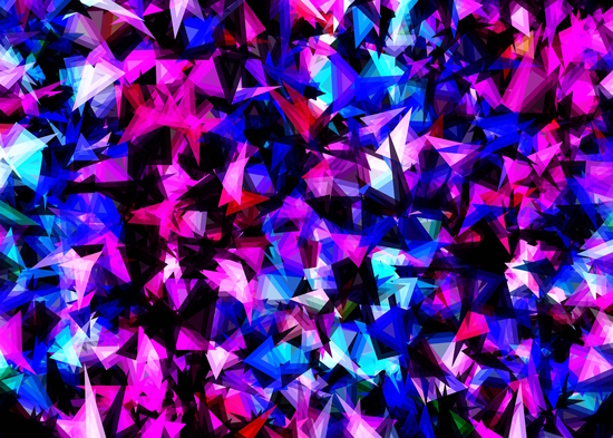 psychedelic geometric triangle polygon abstract pattern in pink blue black by Timmy333