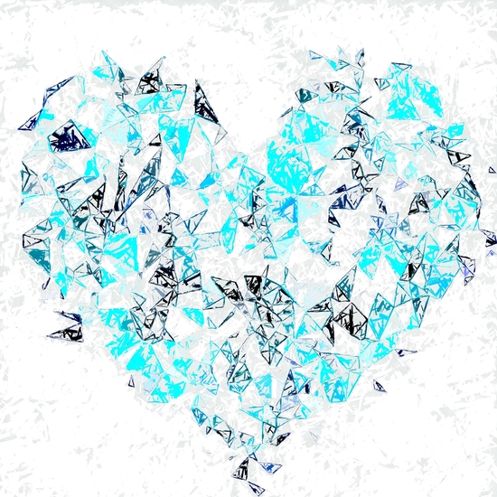 blue heart shape abstract with white abstract background by Timmy333