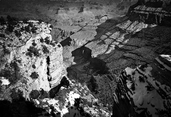 winter at Grand Canyon national park, USA in black and white by Timmy333