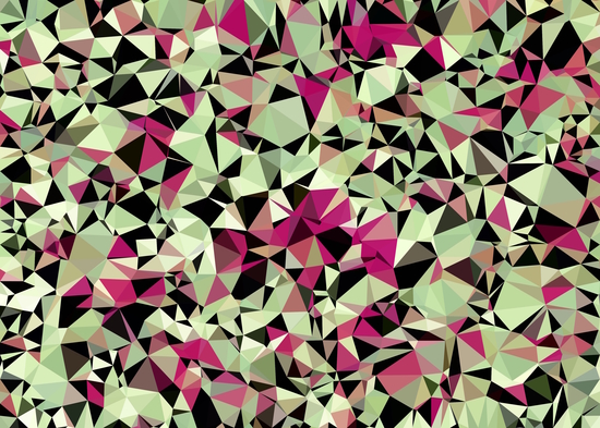 geometric triangle pattern abstract in green pink black by Timmy333