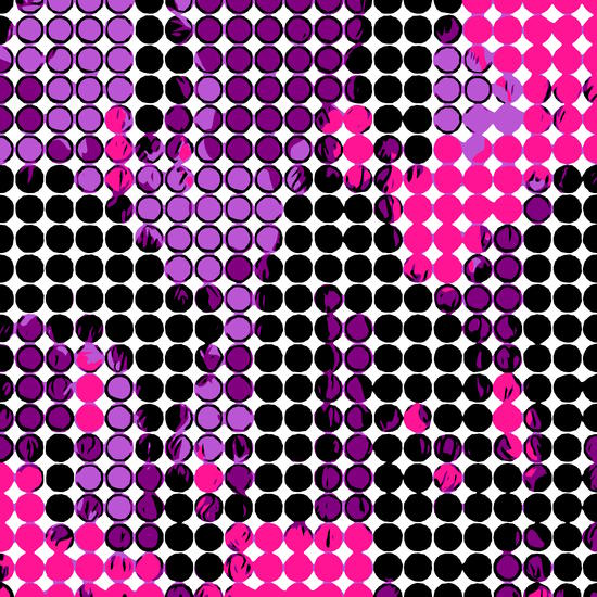 circle pattern graffiti drawing abstract in purple pink black by Timmy333